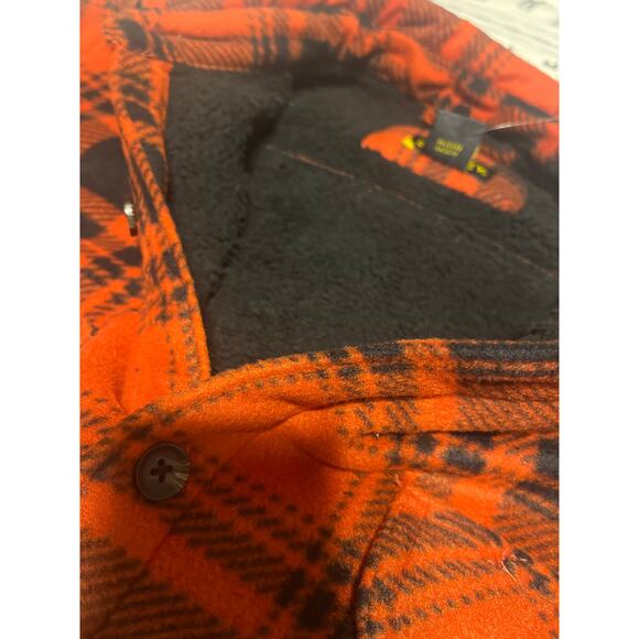 Stanley Workwear Insulated  Orange and Black Plaid Shirt M - Picture 9 of 9